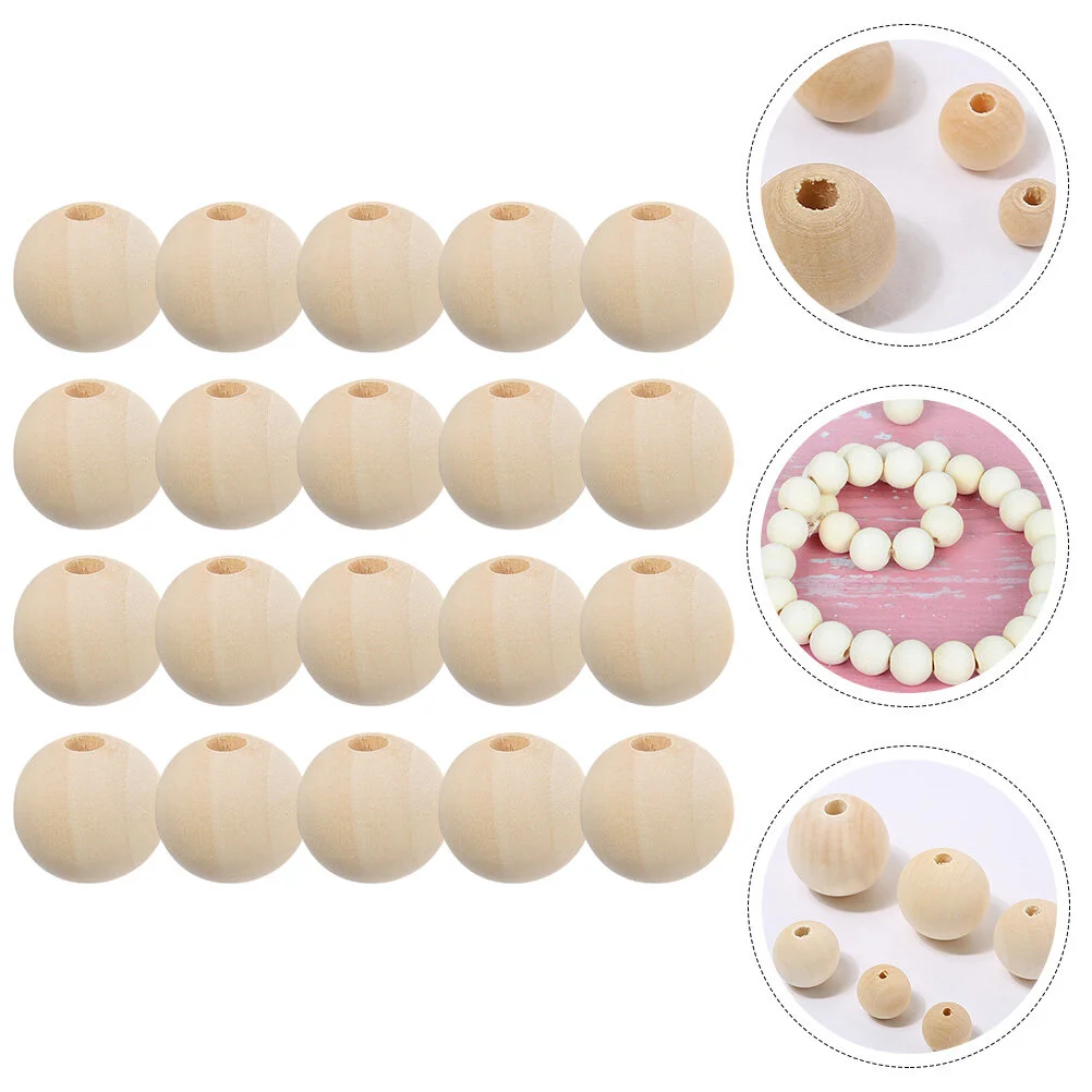 

100 Pcs Lotus Tree Wooden Beads Crafts DIY Jewelry Beadwork Natural Charms Round