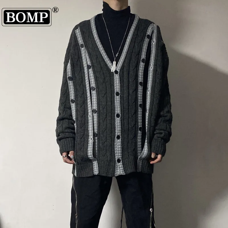 [BOMP] Маленький нишевый съемный свитер на пуговицах повседневный свободный