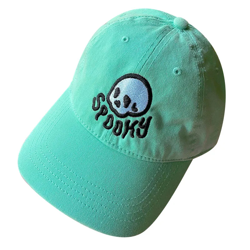 

MINT SPOOKY dad hat sky blue 100% cotton washed panama embroidery logo custom baseball cap