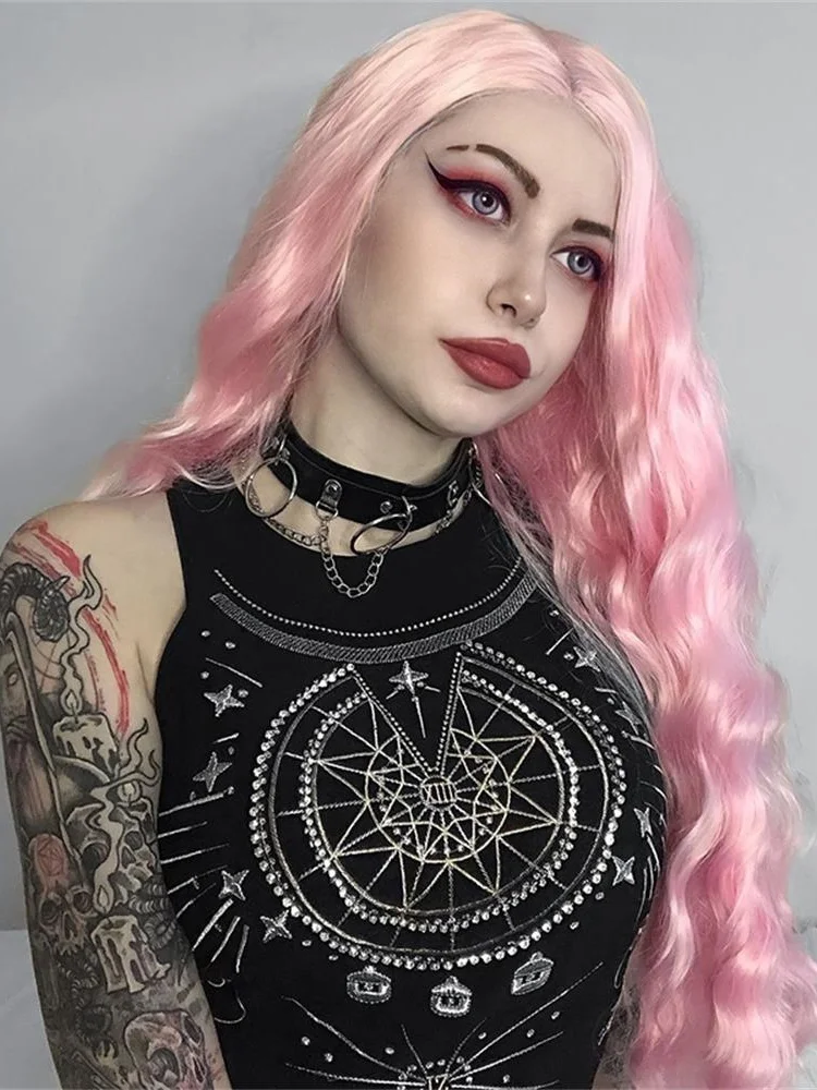 

Женский пуловер в готическом стиле, с круглым вырезом и принтом