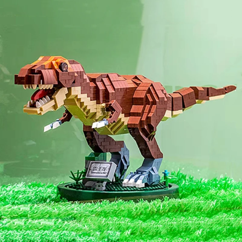 

3D Model DIY Mini Diamond Blocks Bricks Building Jurassic Dinosaurs World Tyrannosaurus Rex Monster Animal Doll Toy for Children