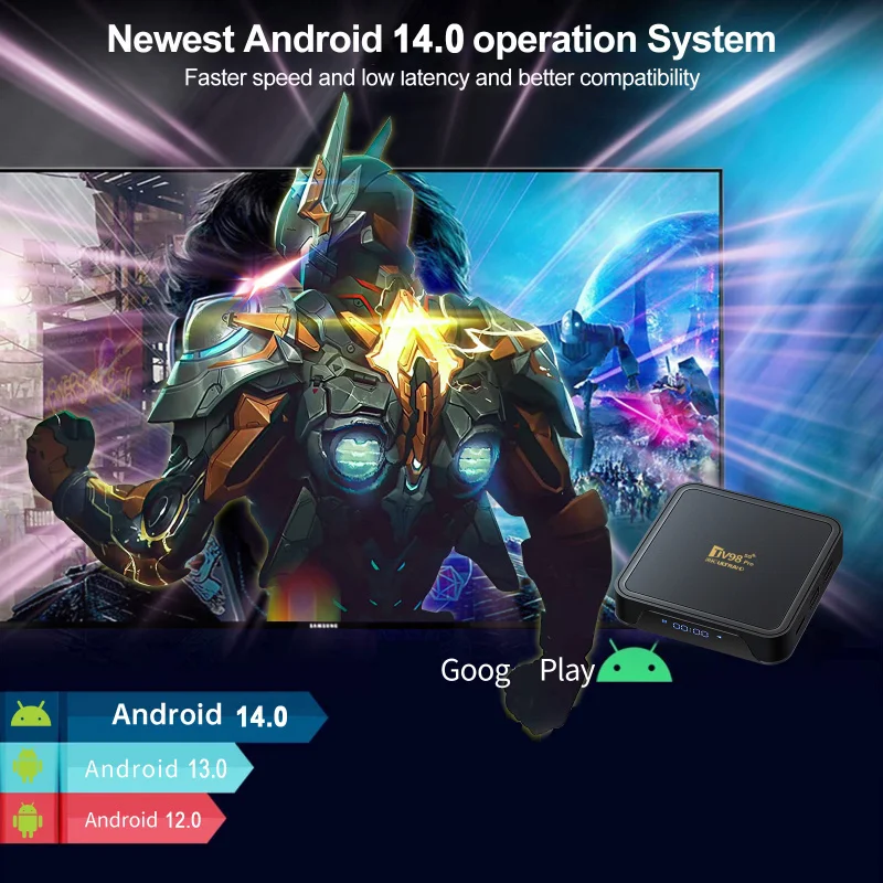 Фото TV98 Pro TV Box Android 14 Поддержка HD 8K 4K WiFi 4G 5G Голосовой удаленный медиаплеер 8 ГБ 128 ГБ Allwinner H313 Четырехъядерный процессор iptv №3