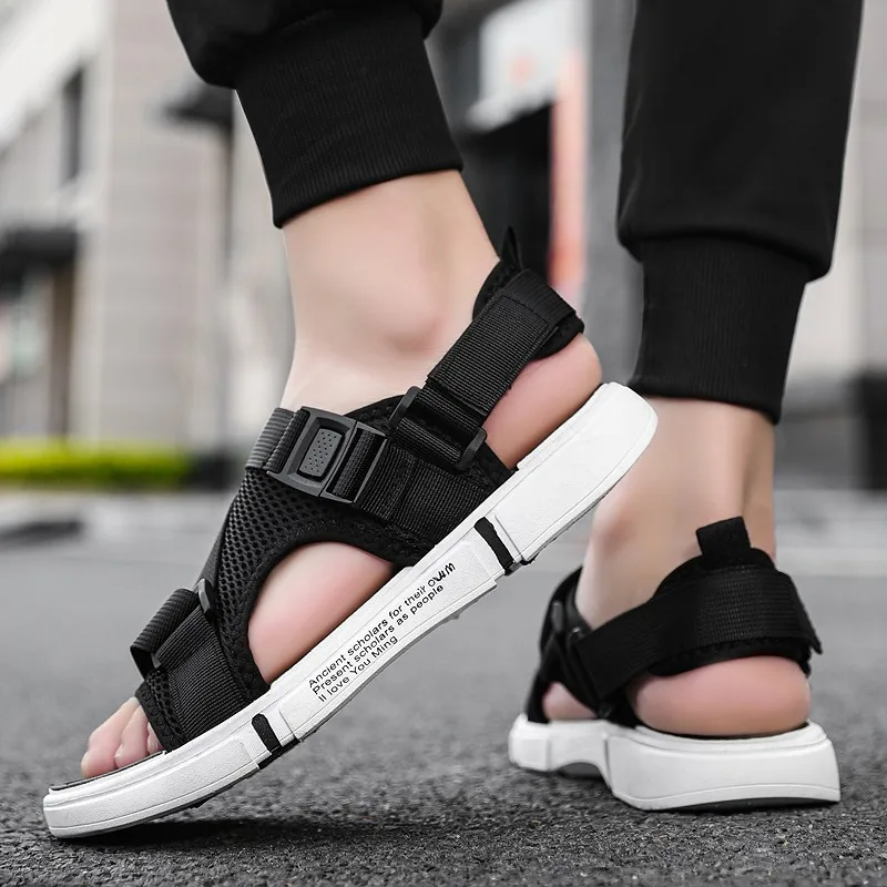 

Sandals Soft Men Comfortable Non-Slip Shoes High Quality Woven Beach s Gladiator Summer Casual Flat