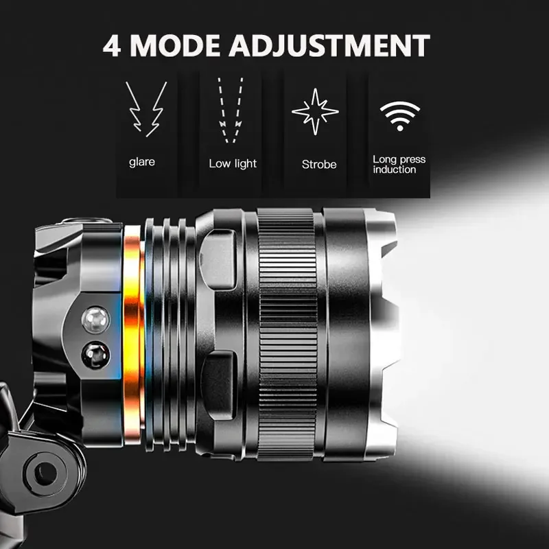 USB перезаряжаемый светодиодный налобный фонарь P50 уличный ночной рыбалки