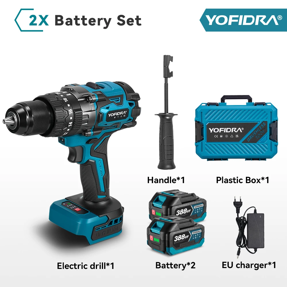 

YOFIDRA 900N.M Бесщеточная ударная дрель 20+3 режимов крутящего момента Makita 18 В