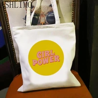 shopper bag power girl tote canvas bags printing korean anime shoulder women grace high capacity foldable shopping bag handbag