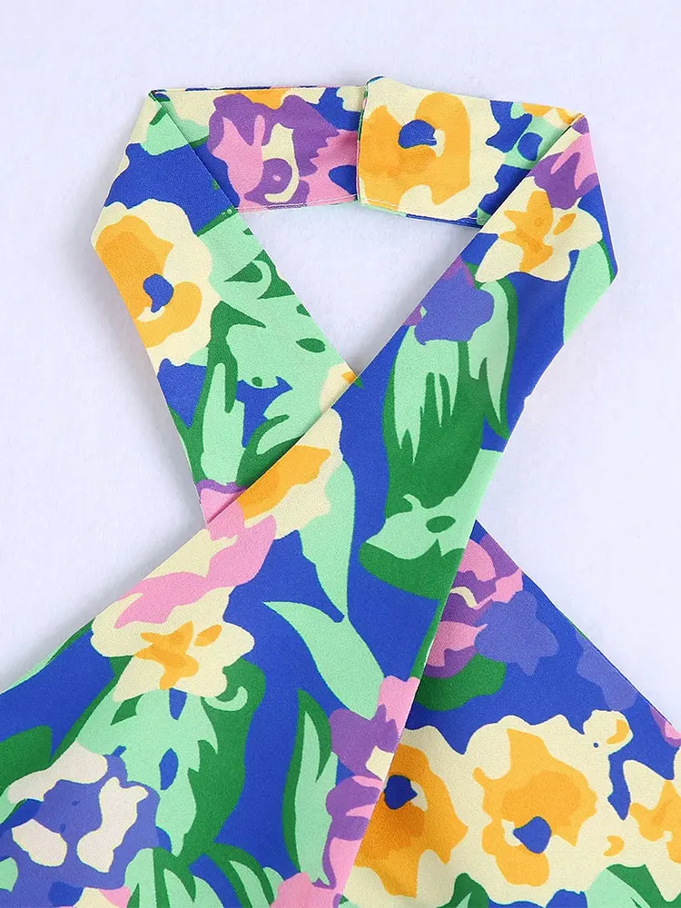 Летний укороченный топ с цветочным принтом TRAF ZBZA 2023 женский пляжный корсет