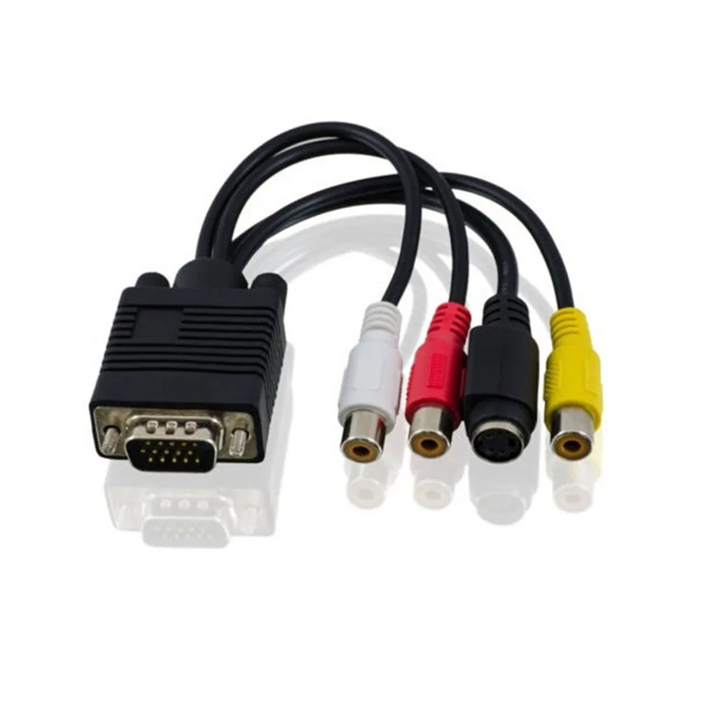 Портативный ПК практичный композитный VGA SVGA к S-Video HD прочные аксессуары 3 RCA AV