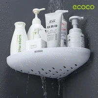 ecoco bathroom shelves no drill wall mount corner shelf shower storage rack holder for wc shampoo organizer bathroom accessories