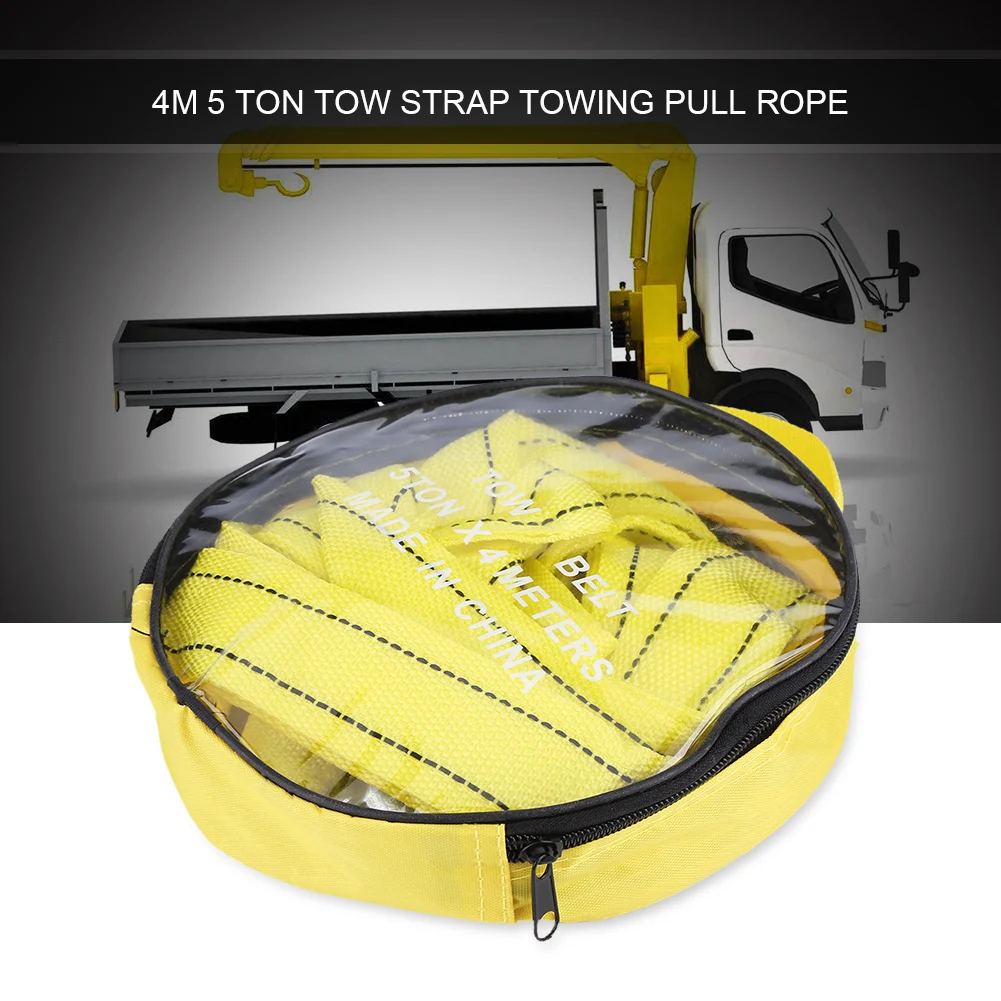 

4 Meter Load 5 Ton Car Trailer Towing Rope Strap Tow Cable with Hooks Emergency Vehicle Tool Tow Tow