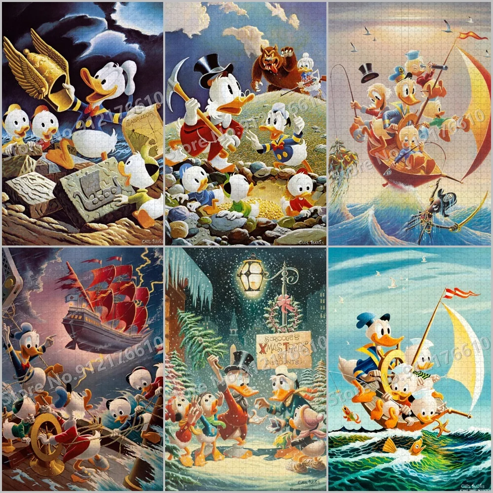 

Donald Duck Adventure Jigsaw Puzzles 300/500/1000 Pieces Disney Ducktales Cartoon Puzzles Kids Decompress Educational Toys Gifts