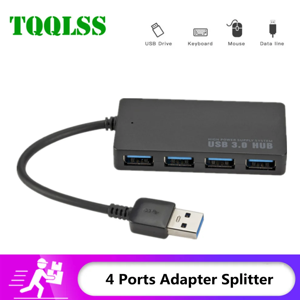 

Высокоскоростной концентратор TQQLSS USB 3,0 для ноутбуков и ПК, внешний адаптер с 4 портами, разветвитель, USB-расширитель, компьютерные аксессуар...