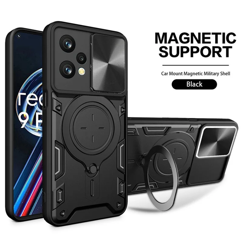 

For Realme 9 Pro 5G Case Car Magnetic Ring Stand Armor Phone Cases for Oppo Realmi 9Pro Realme9Pro RMX3472 6.6" Back Cover Capa