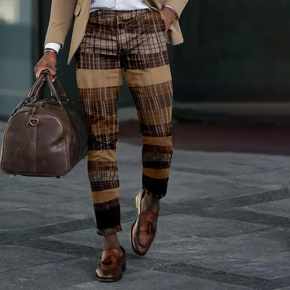 

Fabulous Business Pants Straight Long Shrink Resistant Zip Up Men Trousers