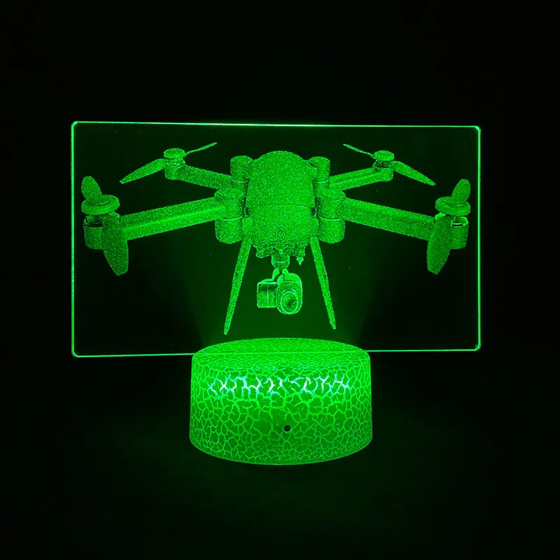 

Drone UAV 3D Picture Night Lamps Led USB Battery RGB Neon Touch Lights Cool Gift for Drone Pilot Lovers Enthusiasts Christmas