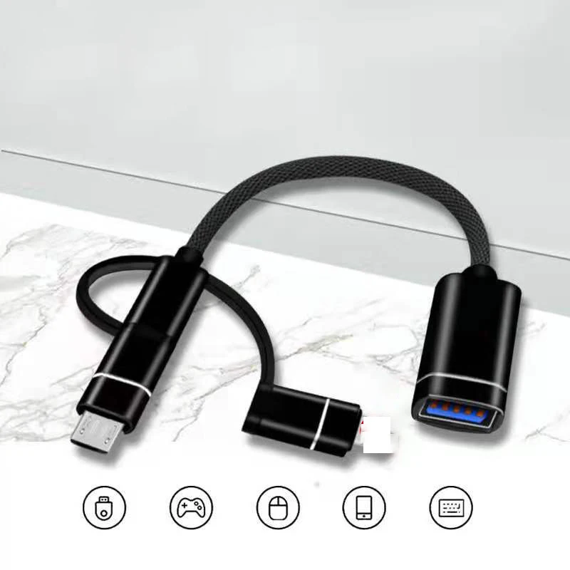 

USB 3.0 OTG Adapter Cable For iPhone 13 12 11 Pro Max Xs XR 7 8 Plus iPad for iOS 13 above for Mouse Camera Card Reader 2022 New