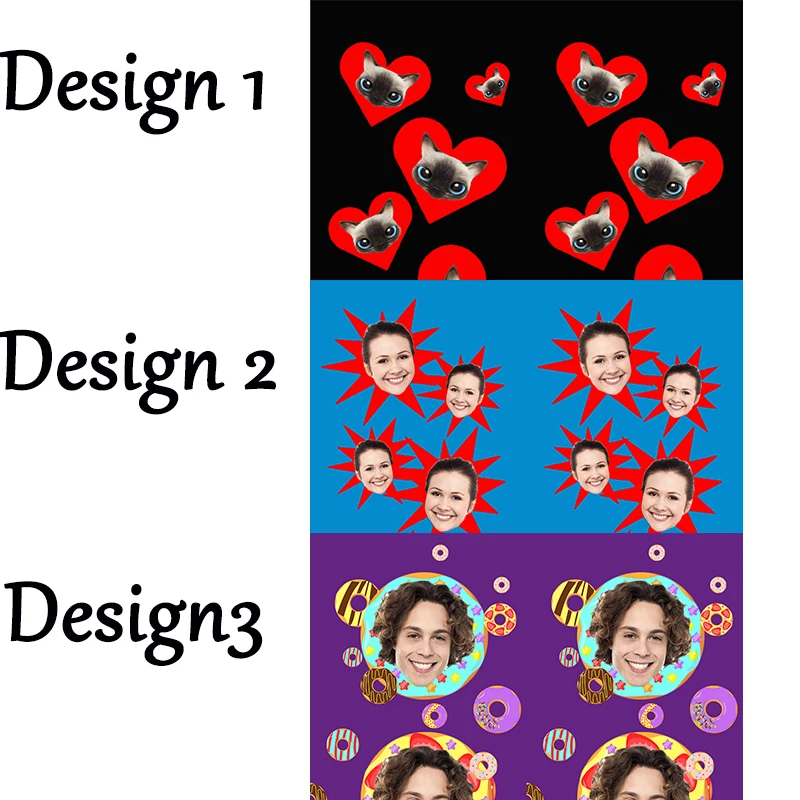 Customized donut Print Your Photo Pet Face Cotton Socks Logo Fashion Funny Cotton DIY Design Birthday Valentine's Novelty Sock