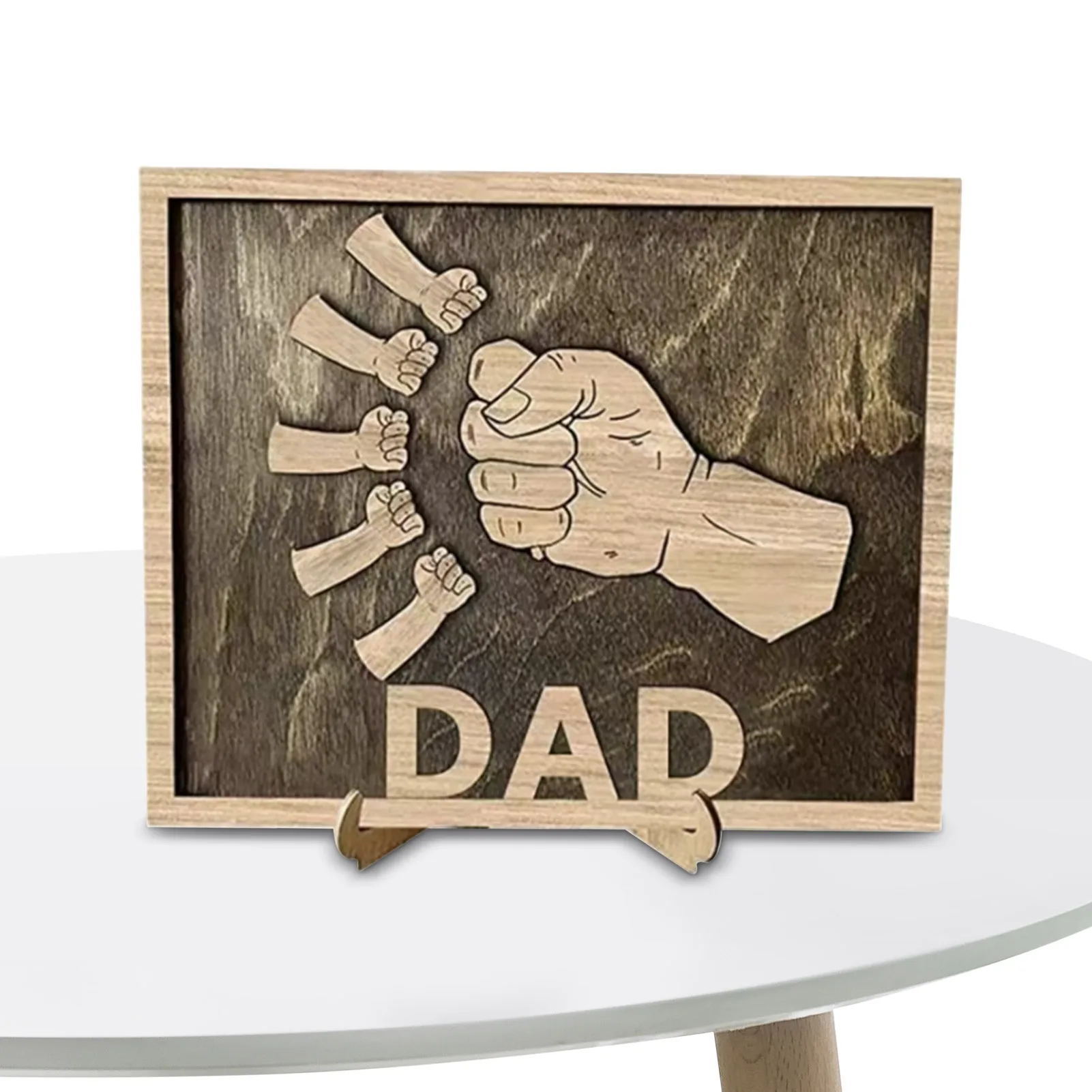 

Персонализированный подарок на день отца, персонализированные деревянные таблички с изображением руки и руки, с именем, подарок на день отц...