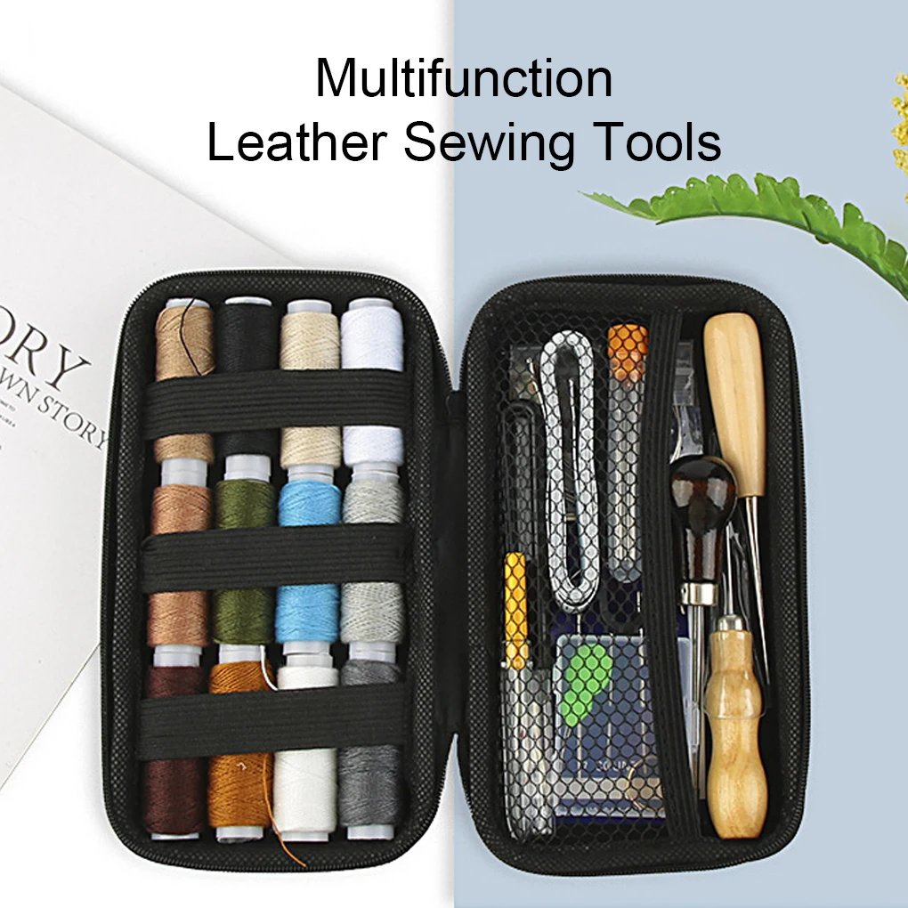 

Craft Tool Leather Set Repair Kit Sewing Supplies Reusable Hand Grinding Durable Workmanship Waxed Flat Line Cord
