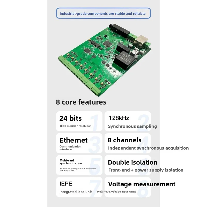 Фото Карта сбора данных Ethernet 300A, 24-битная, 8-канальная, с частотой дискретизации 128 кГц и наносекундной синхронизацией №5