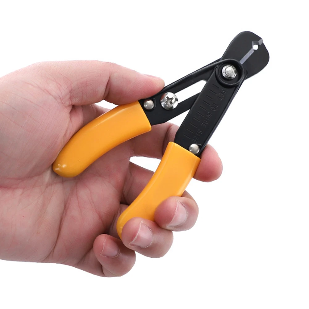 

Metal&Plastic Adjustable Mini Wire Stripper 130mm Electrical Wire Cable Single Hole Flush Pliers Hand Tool For Electronics