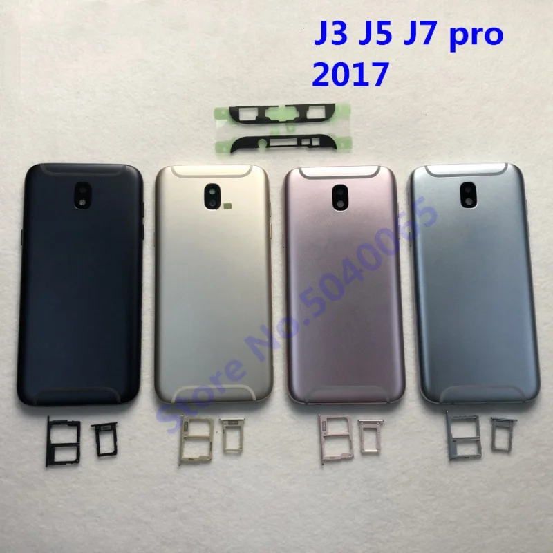 

For SAMSUNG Galaxy J3 J5 J7 Pro 2017 Back Battery Cover Door Rear Glass Housing Case Replace Battery Cover J530 Middle Frame
