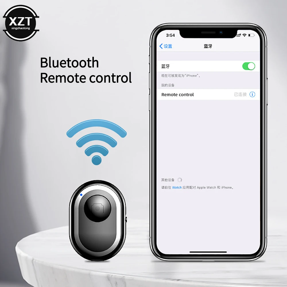 Фото Беспроводная кнопка дистанционного управления, перезаряжаемая Bluetooth-совместимая функция автоспуска для телефона IOS Android №1