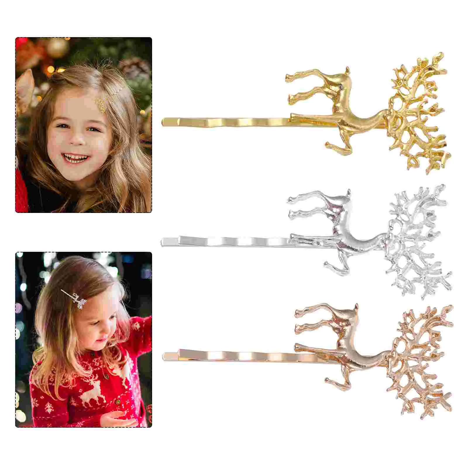 

Hair Christmas Bobby Reindeer Party Barrettes Hairpins Favor Accessories Bang Winter Clips Wedding Elk Deer Hairpin