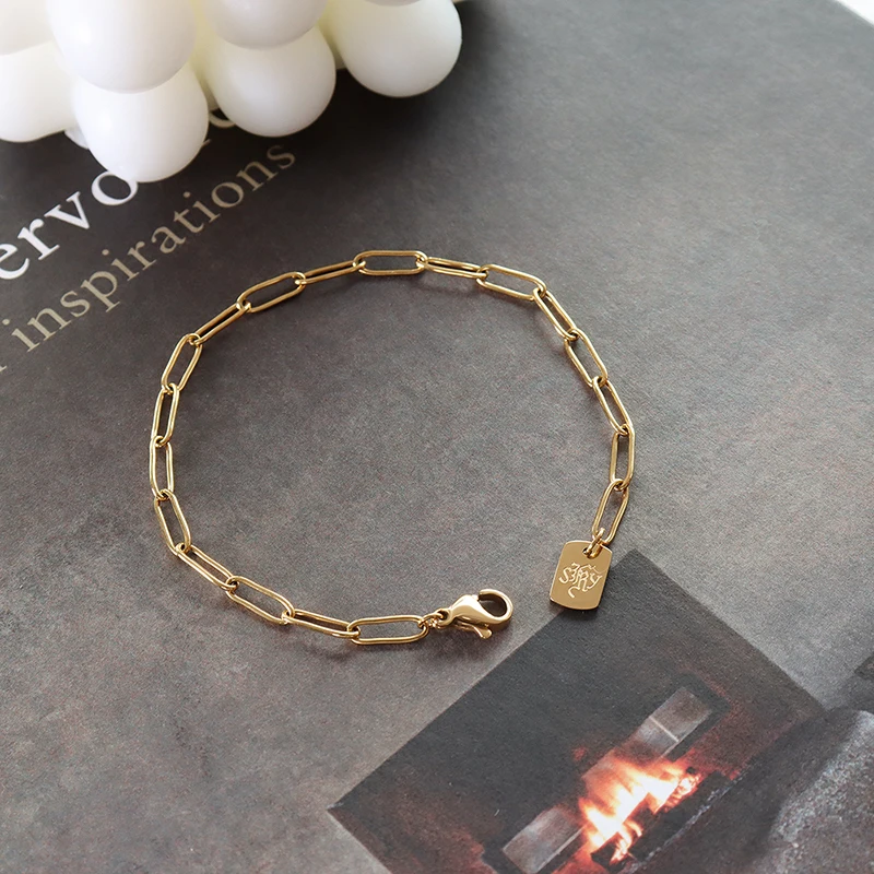 

Letter Long Brand Ladies Bracelet Marka Europe And The United States Ins Design Fashion All-Match Stainless Steel Bracelet