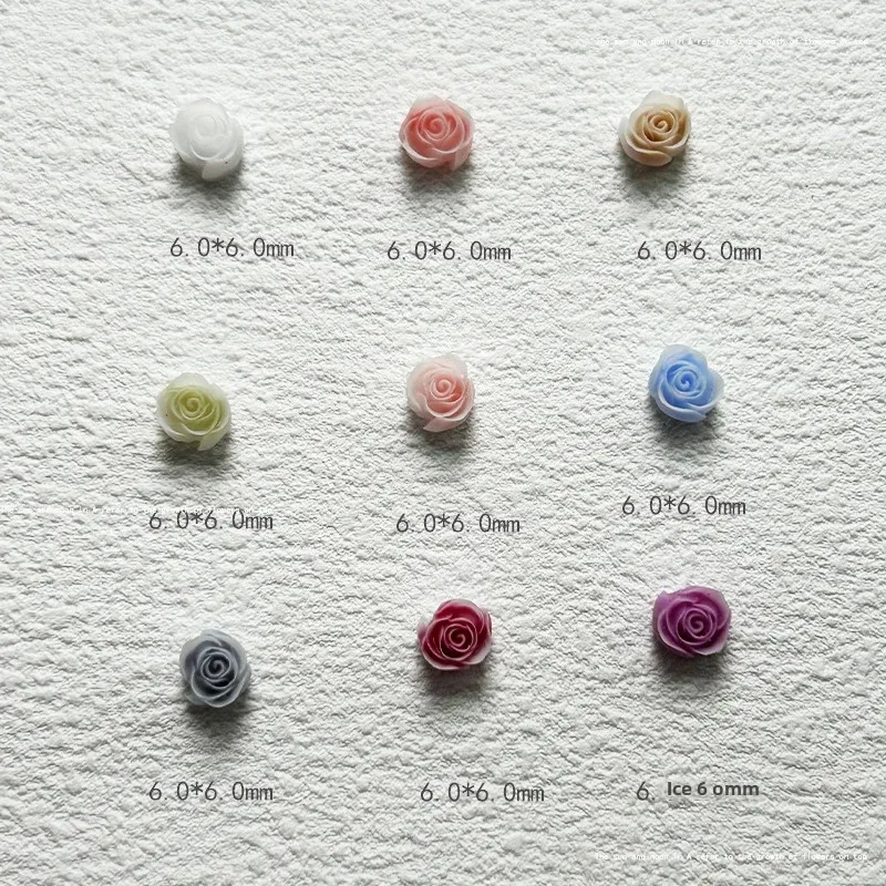 Светящиеся розы для дизайна ногтей украшения в виде камелии 6 мм имитация резьбы
