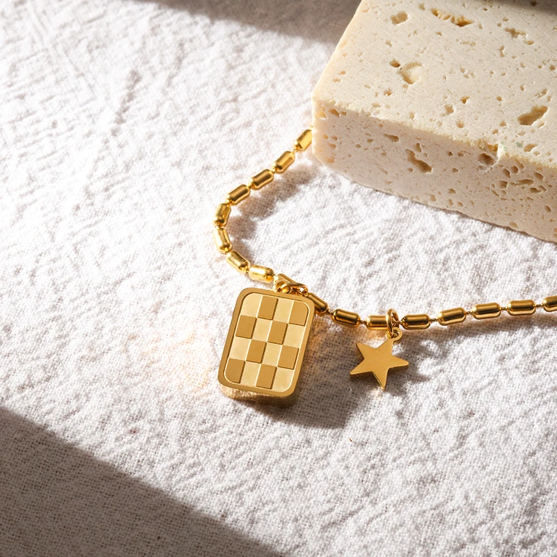 PAXA новая трендовая простая квадратная подвеска на цепочке ожерелье для женщин