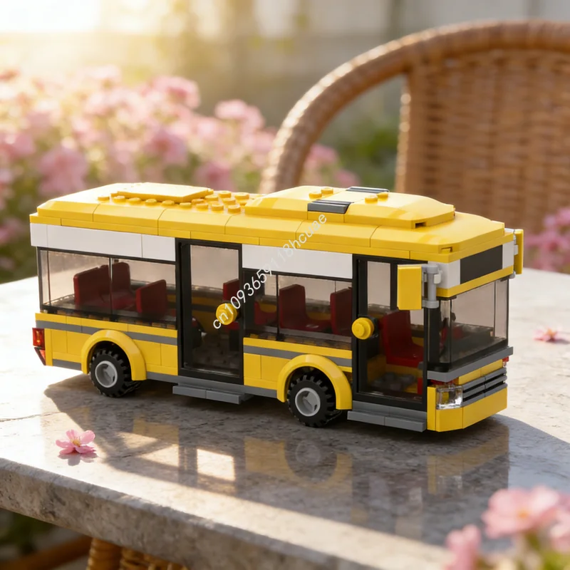 Фото 182 детали MOC: Модель крыши автобуса, конструктор городской транспортной инфраструктуры, развивающая игрушка для самостоятельной сборки, идея для рождественского подарка, обучающая игрушка №1