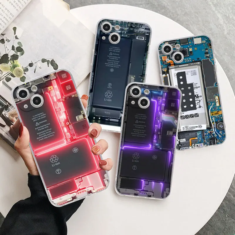 

Phone Case For Apple iPhone 11 14 12 13 Pro Max mini 5 6 6s 7 8 Plus SE X XR XS Silicone Soft Fundas Motherboard Circuit board
