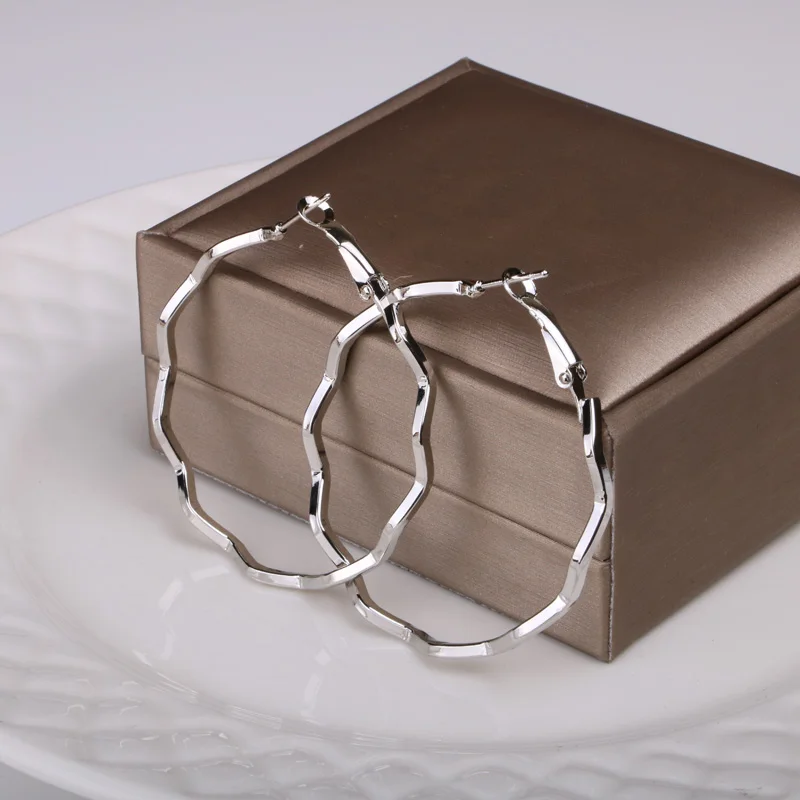 Золотистые и Серебристые серьги-кольца Hgflyxu для женщин и девушек ювелирные изделия для ушей женские модные аксессуары Новая форма