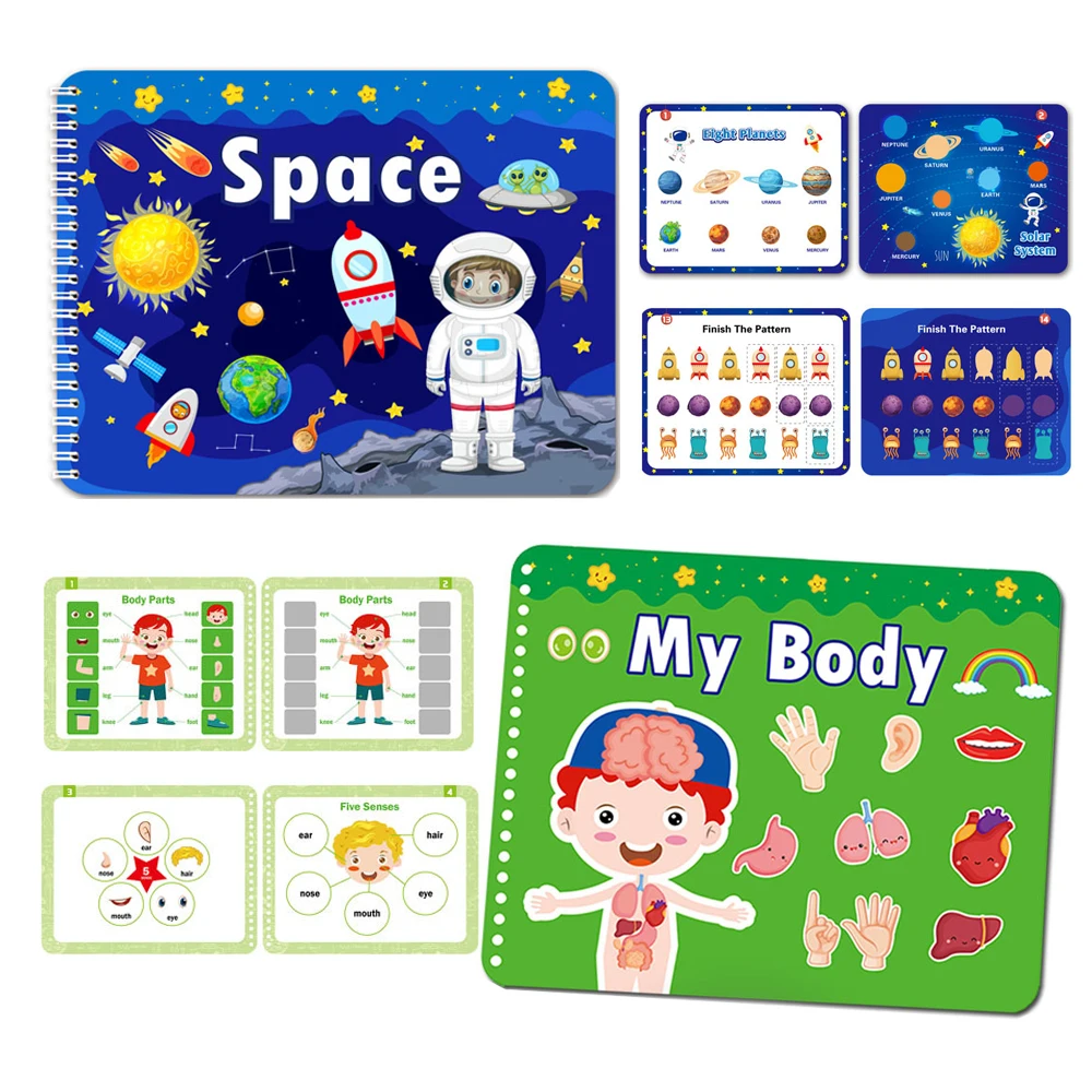 

Montessori My First Busy Book Paste Quiet Book Children Toy Animal Numbers Matching Puzzle Game Educational Toys for Kids Gif