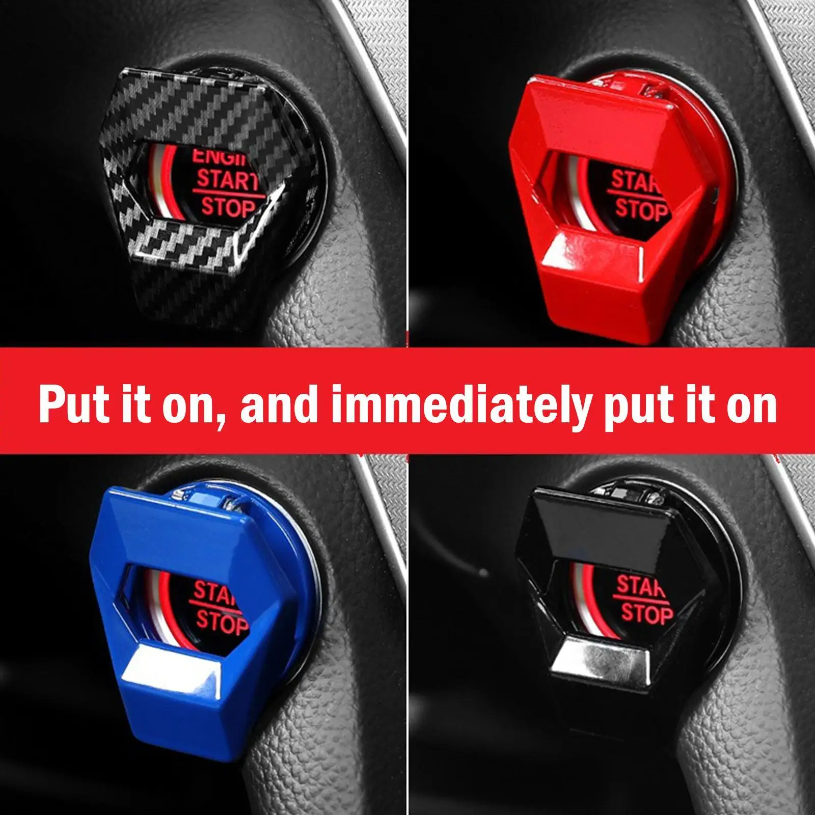 

Car One-button Start Cover Ignition Switch Protective Cover Car Interior One-button Start Protection Anti-scratch Decorative Cov
