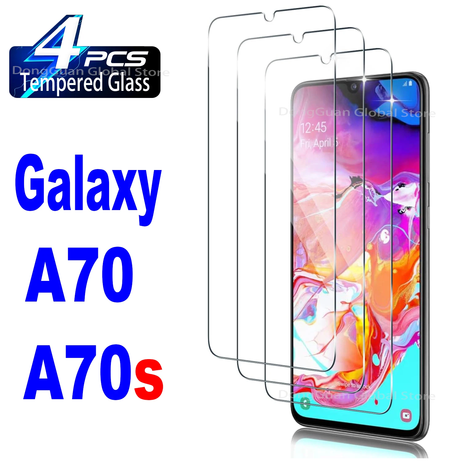 2/4 шт. 2024 Новое закаленное стекло для Samsung Galaxy A70 A70s Защитная стеклянная пленка
