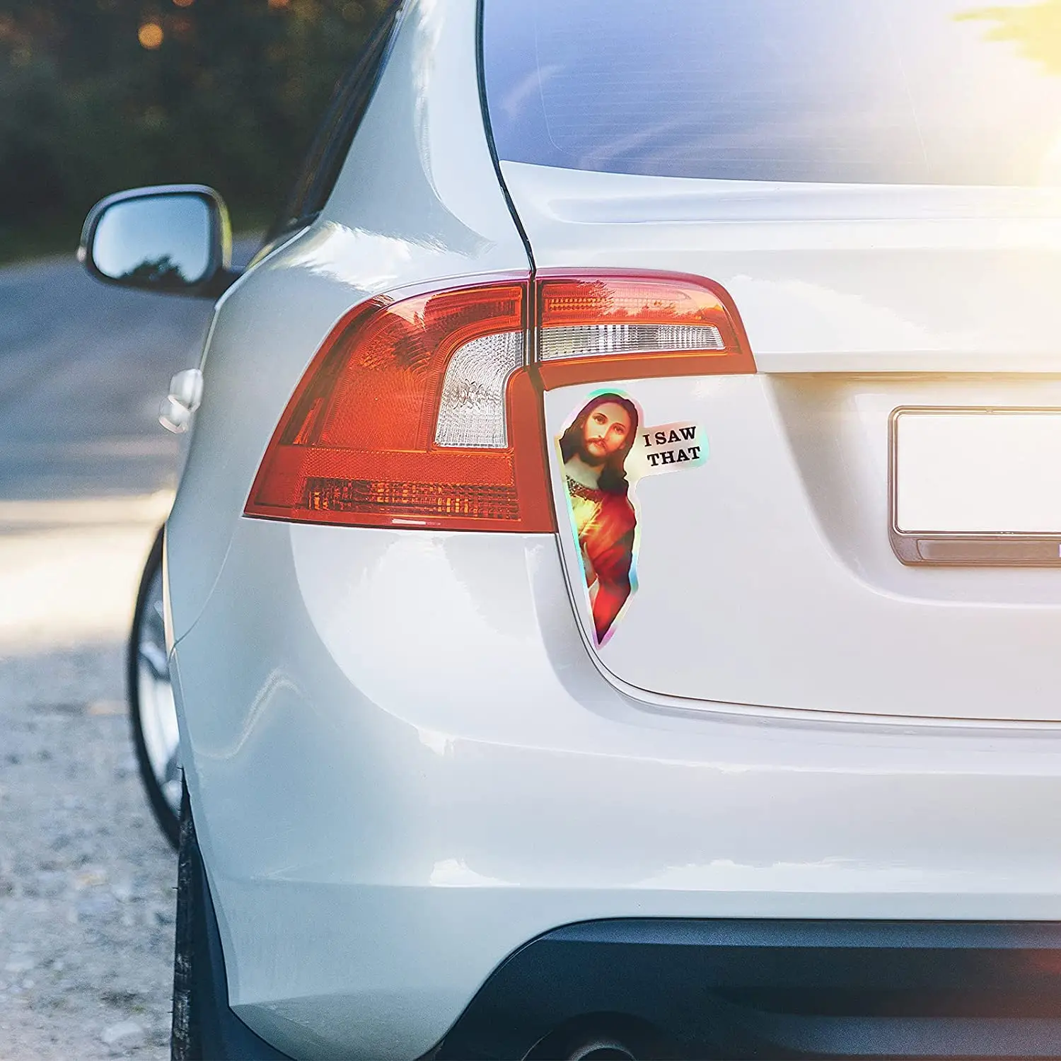 

6 Pieces Jesus I Saw That Sticker Funny Vinyl Stickers for Car Vehicle Truck Window Laptop Skateboard Water Bottle Inch