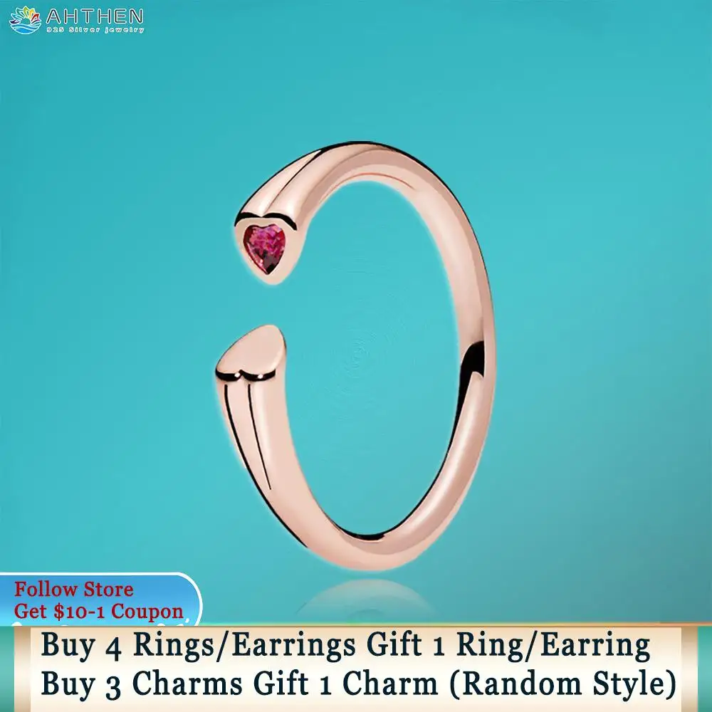 

Ahthen 925 Sterling Silver Polished & Sparkling Hearts Open Rings 925 Silver Women Rings Ngagement Ring Women Jewelry Girl Rings