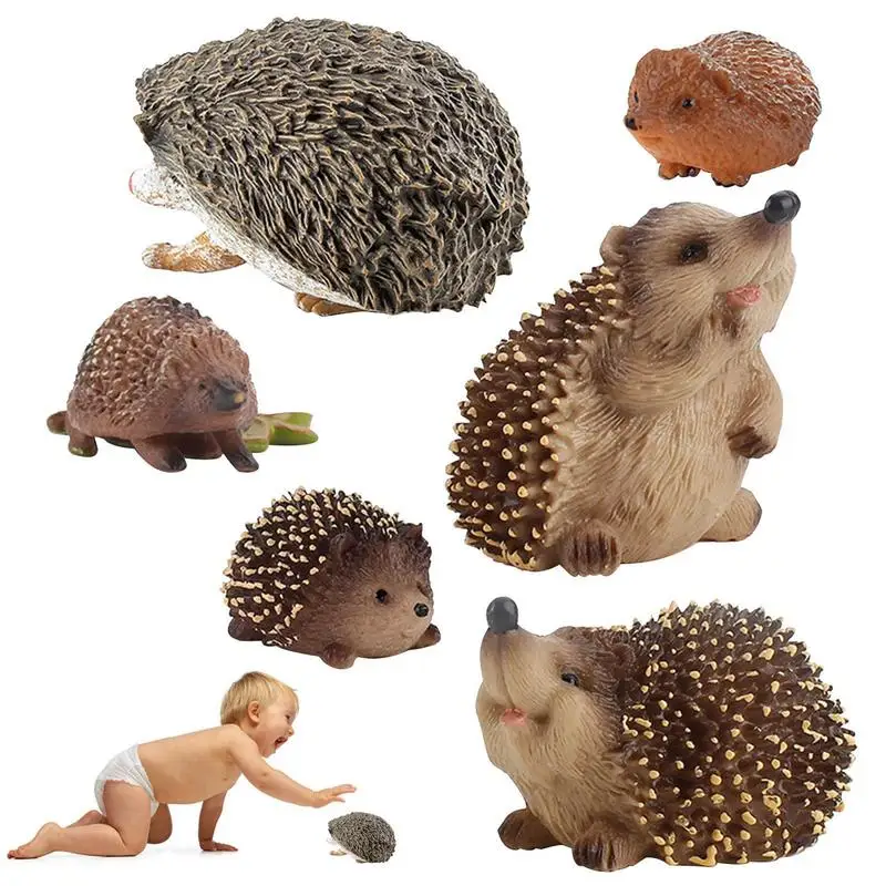 

Hedgehog Figurine Hedgehog Figurine Toy Set 6PCS Realistic Jungle Forest Animals Toy Figures Jungle Animal Figurines Home Decor