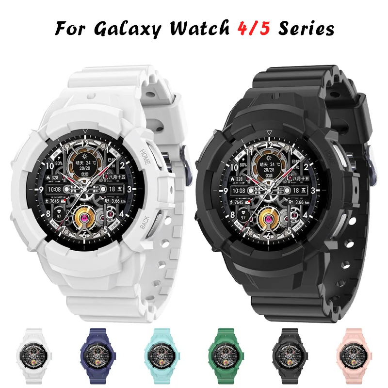 

Strap Case For Samsung Watch 5 pro 45mm Sport Band For Galaxy Watch 4/5 44mm 40mm 46mm Bracelet Correa Protective Watchband