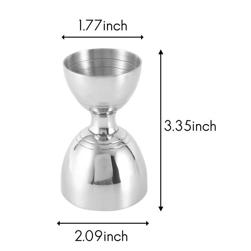 2X стержень из нержавеющей стали Jigger 1/2 унции мерные чашки 1 унция 2