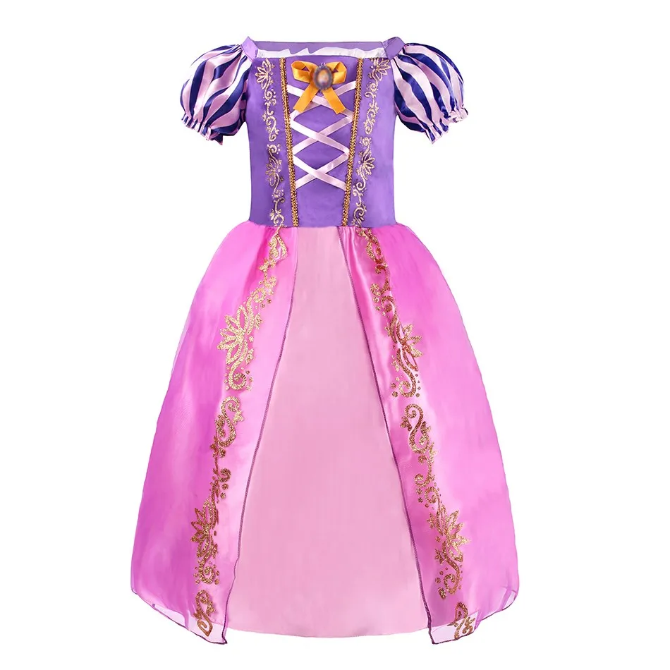 Kid Princess Dress Girl Summer Fancy Party Clothes Children Rapunzel Cinderella Belle Sleeping Beauty Christmas Carnival Costume