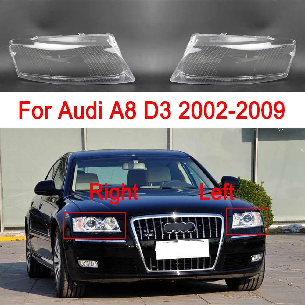

Car Lens Cover For Audi D3 A8 2004-2010 Clear Glass Lampshade Transparent Headlamp Car Accessoires Replacement