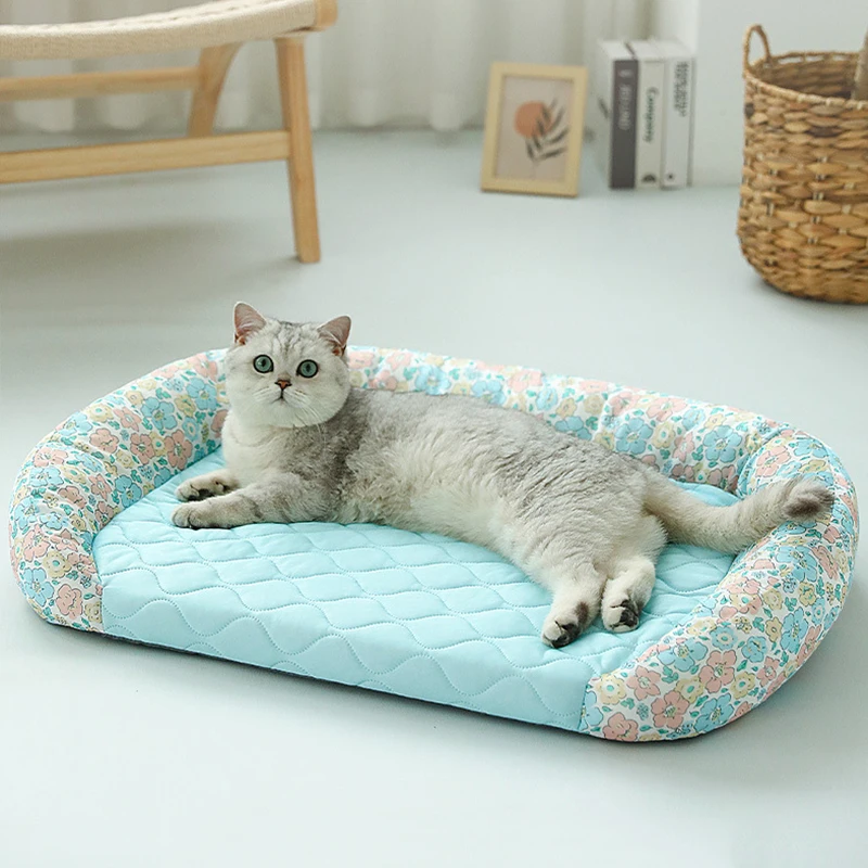 

Dog Cooling Mat Summer Dogs Beds Washable Calming Pet Sofa with Non-Slip Bottom for Cats Nest Indoor Pad Kennel Kitten Couch