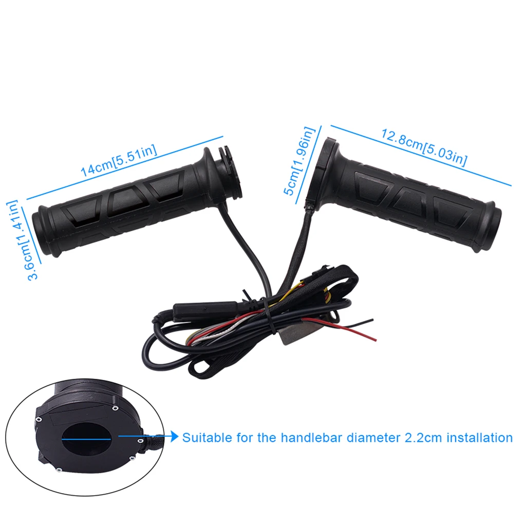 

2 Pieces Motorcycle Heated Handlebars 12V Electric Heating Grips Temperature Adjustable Handles for Motorbike