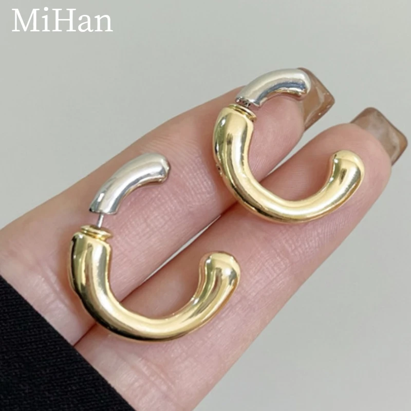 

Modern Jewelry 925 Silver Needle Metal Earrings 2023 Trend New Simply Design Hoop Earrings For Women Female Gifts Wholesale
