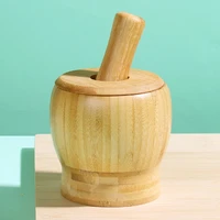 manual wheat mill wooden lid spice pestle mortar household grain mill garlic container utensilios cocina kitchen utensils oc50ym
