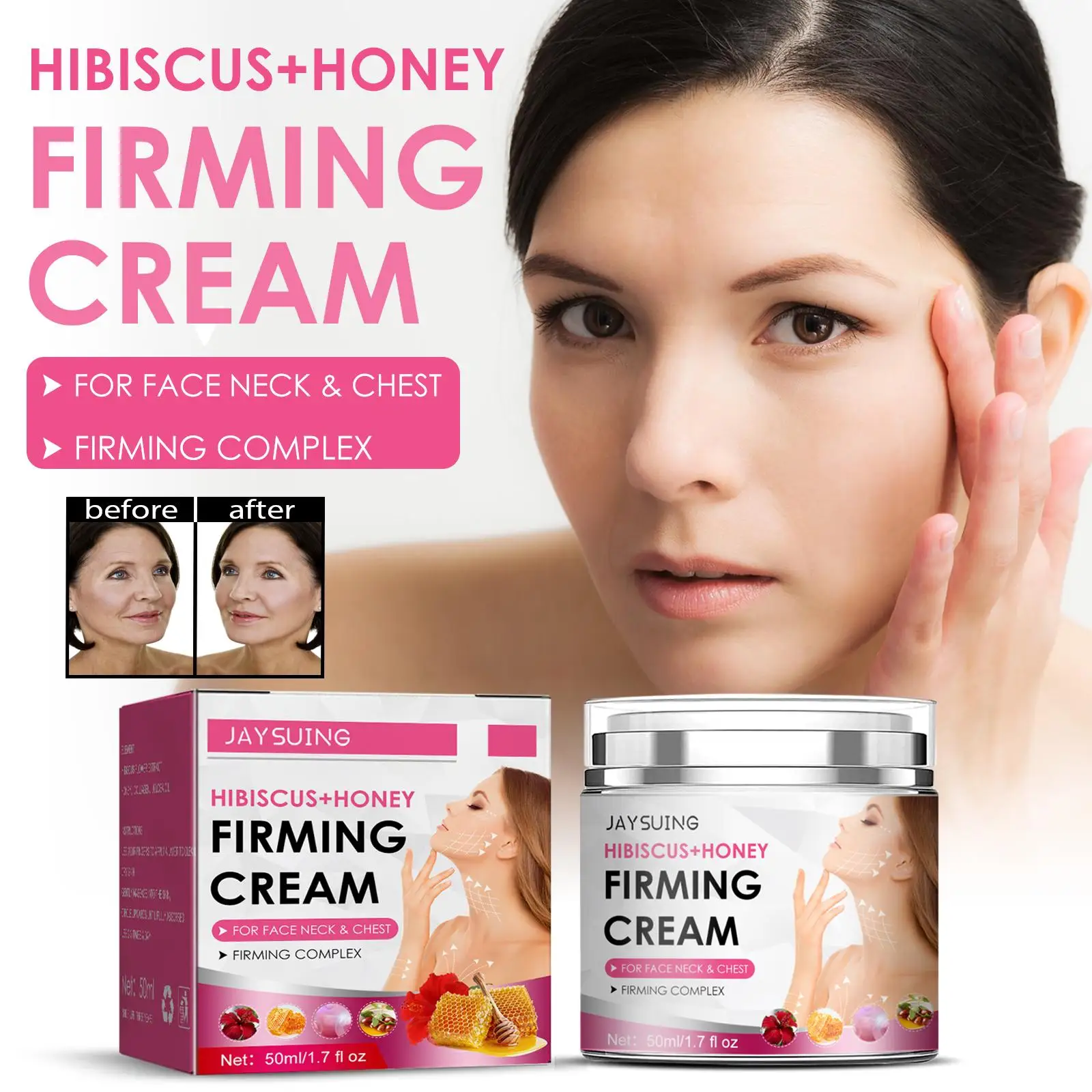 Honey Firming Cream Lifting Repair Cream Skin Care Fade fine lines and neck lines Moisturizing Whitening skin Cream 50ml
