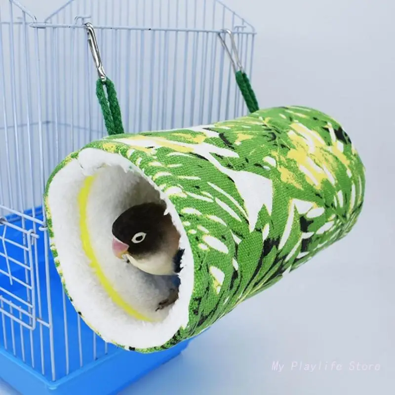 Winter Bird Hanging Hammock Warm Nest Plush Tent Cave Hideout Snuggle to Sleep Playing & Rest for Parrot Hamster